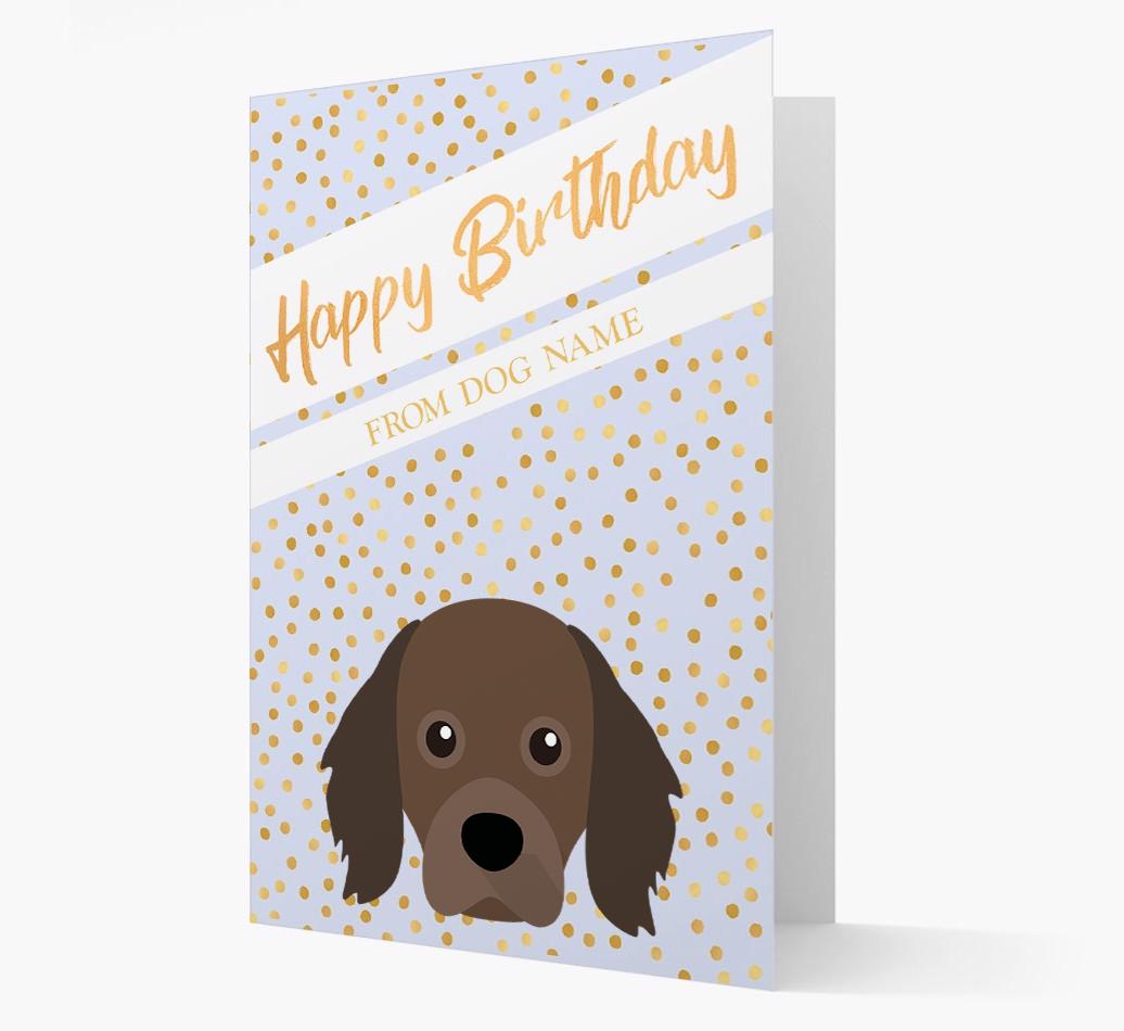 Personalized 'Happy Birthday' Gold Detail {breedFullName} Card