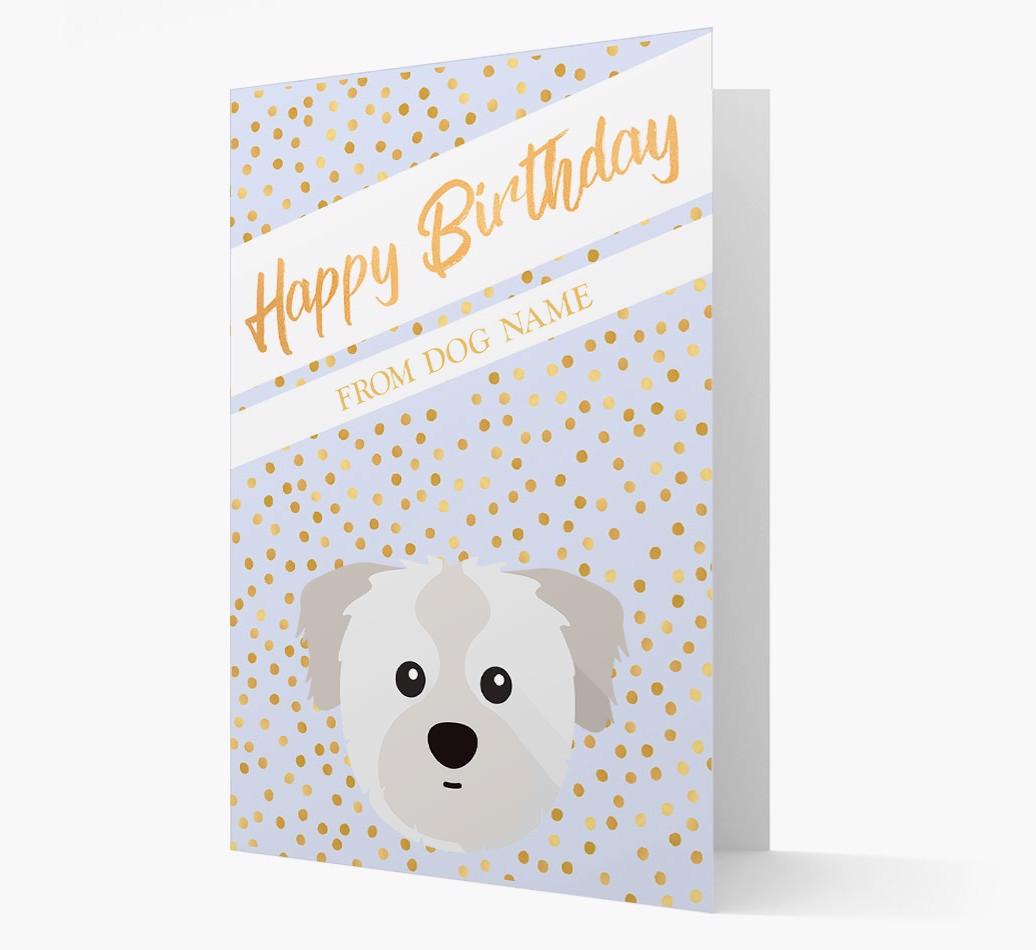 Personalized 'Happy Birthday' Gold Detail {breedFullName} Card