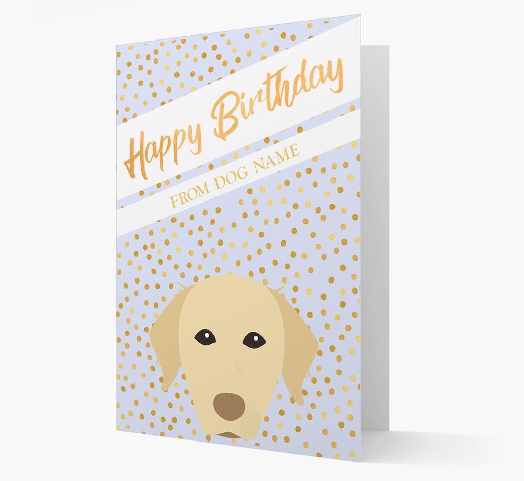 Personalized 'Happy Birthday' Gold Detail {breedFullName} Card