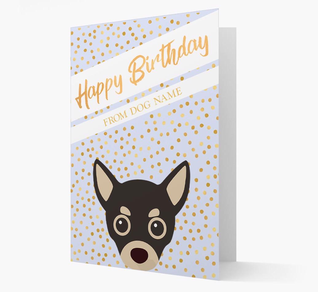 Personalized 'Happy Birthday' Gold Detail {breedFullName} Card