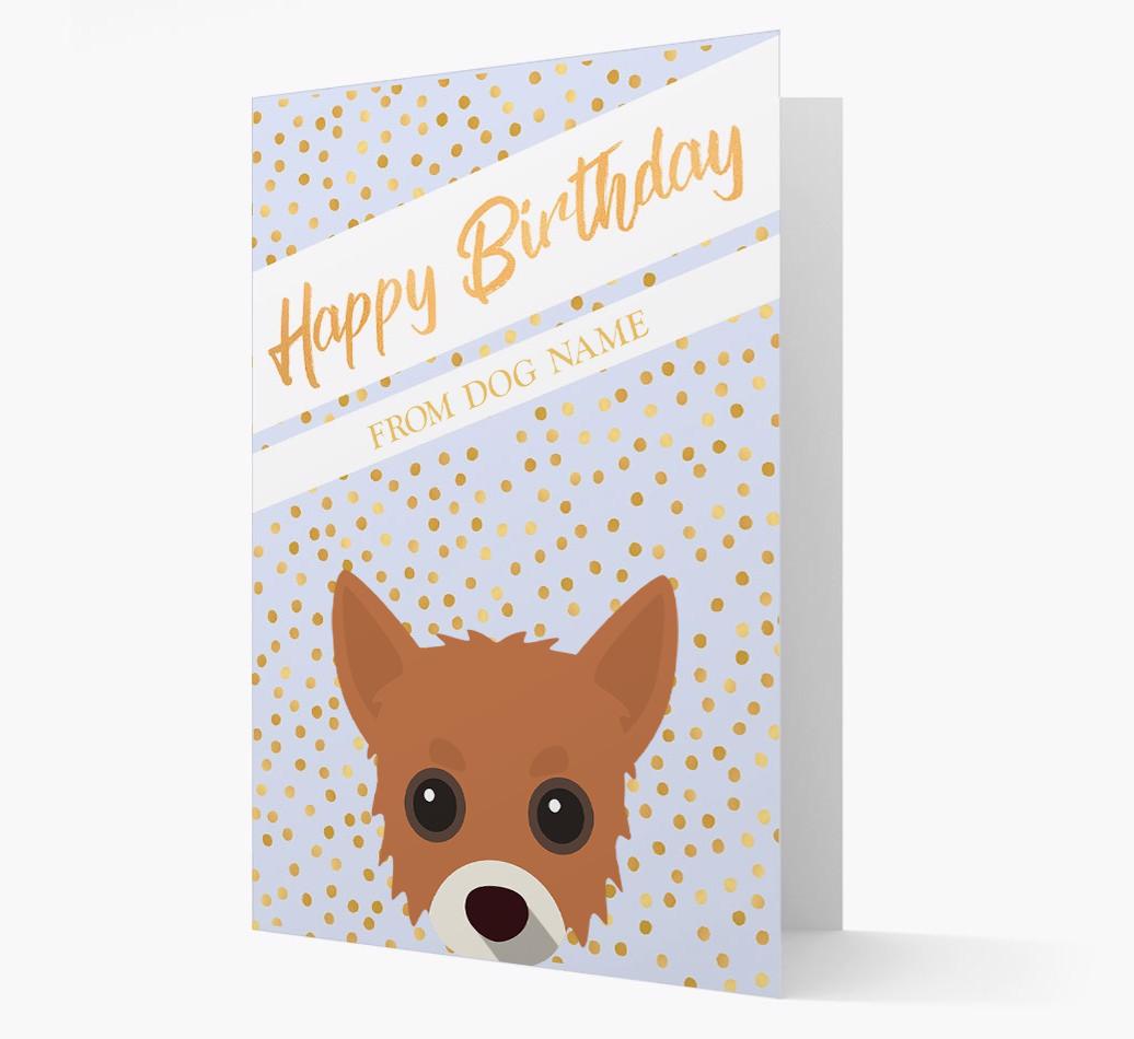 Personalized 'Happy Birthday' Gold Detail {breedFullName} Card