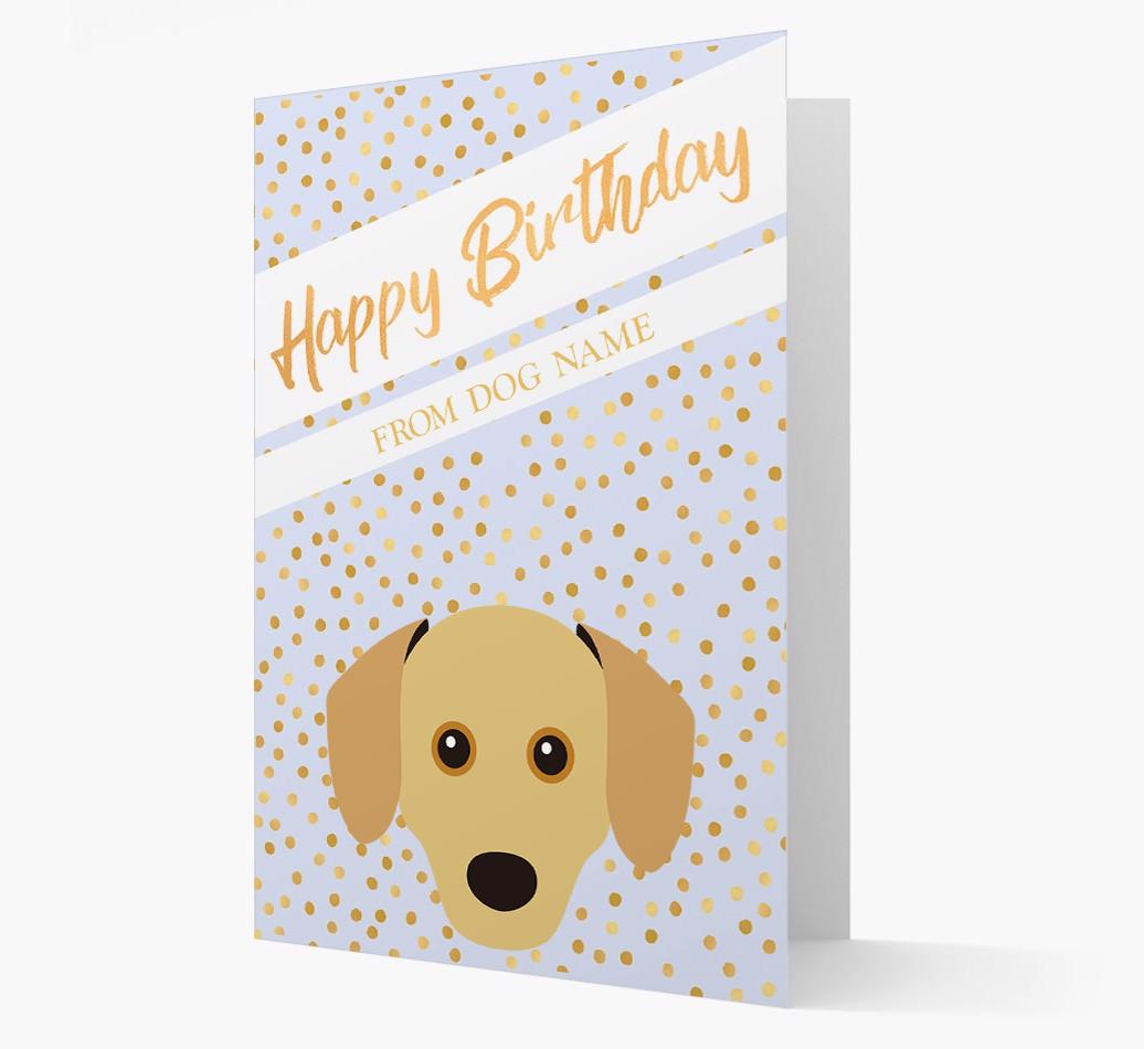 Personalized 'Happy Birthday' Gold Detail {breedFullName} Card