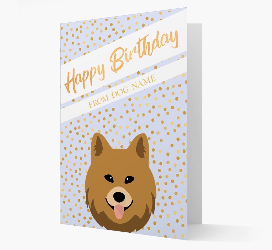 Personalized 'Happy Birthday' Gold Detail {breedFullName} Card