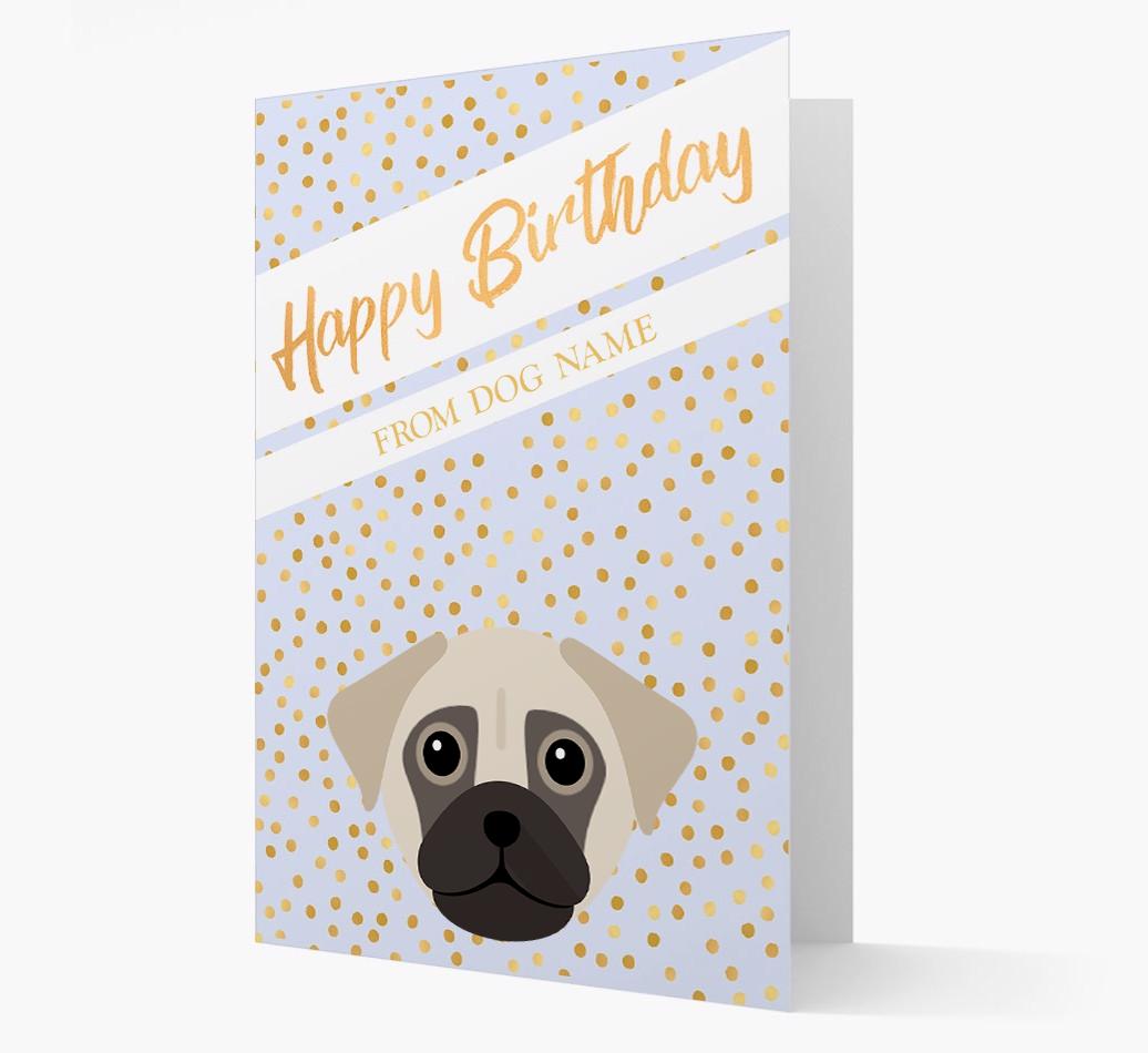 Personalized 'Happy Birthday' Gold Detail {breedFullName} Card