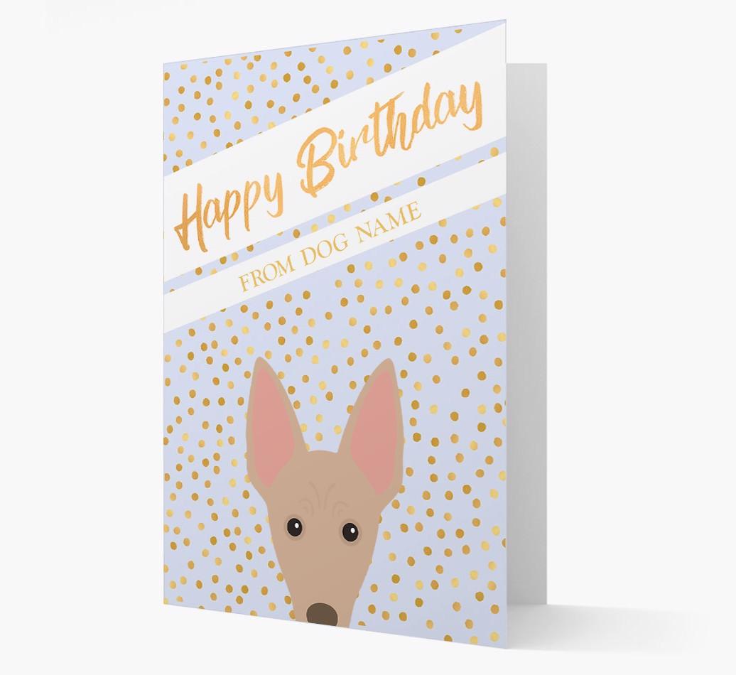 Personalized 'Happy Birthday' Gold Detail {breedFullName} Card