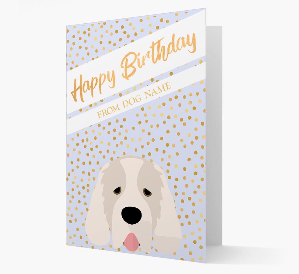 Personalized 'Happy Birthday' Gold Detail {breedFullName} Card