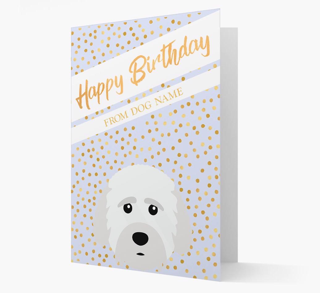 Personalized 'Happy Birthday' Gold Detail {breedFullName} Card