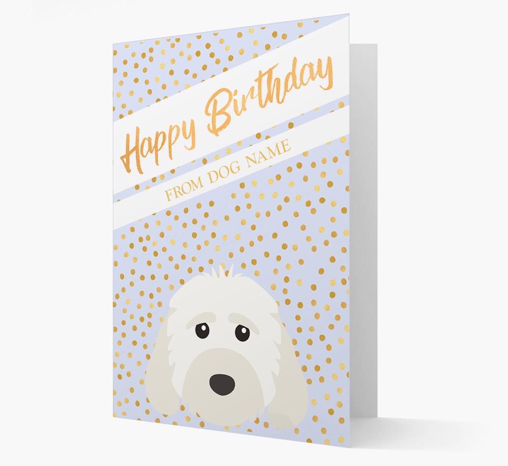 Personalized 'Happy Birthday' Gold Detail {breedFullName} Card