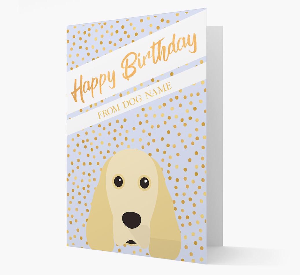 Personalized 'Happy Birthday' Gold Detail {breedFullName} Card