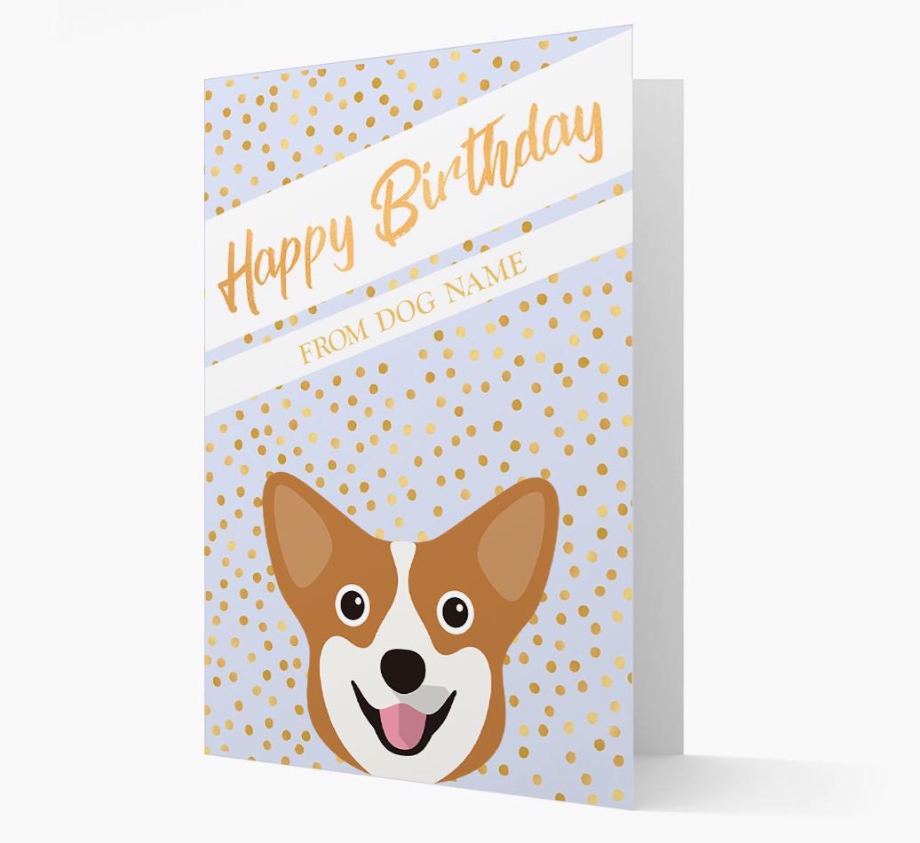 Personalized 'Happy Birthday' Gold Detail {breedFullName} Card