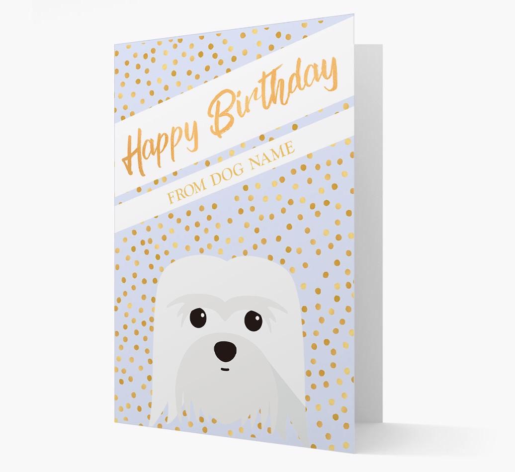 Personalized 'Happy Birthday' Gold Detail {breedFullName} Card