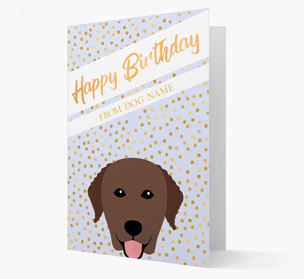 Personalized 'Happy Birthday' Gold Detail {breedFullName} Card