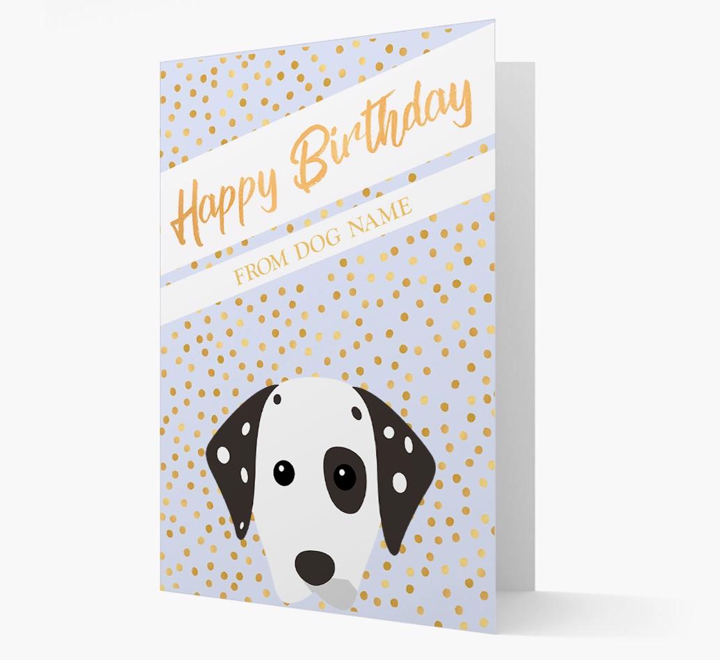 Personalized 'Happy Birthday' Gold Detail {breedFullName} Card