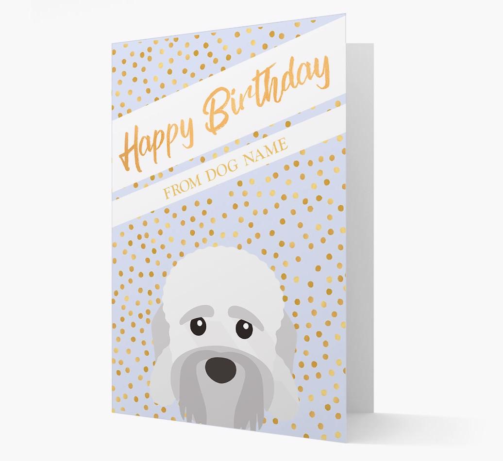 Personalized 'Happy Birthday' Gold Detail {breedFullName} Card