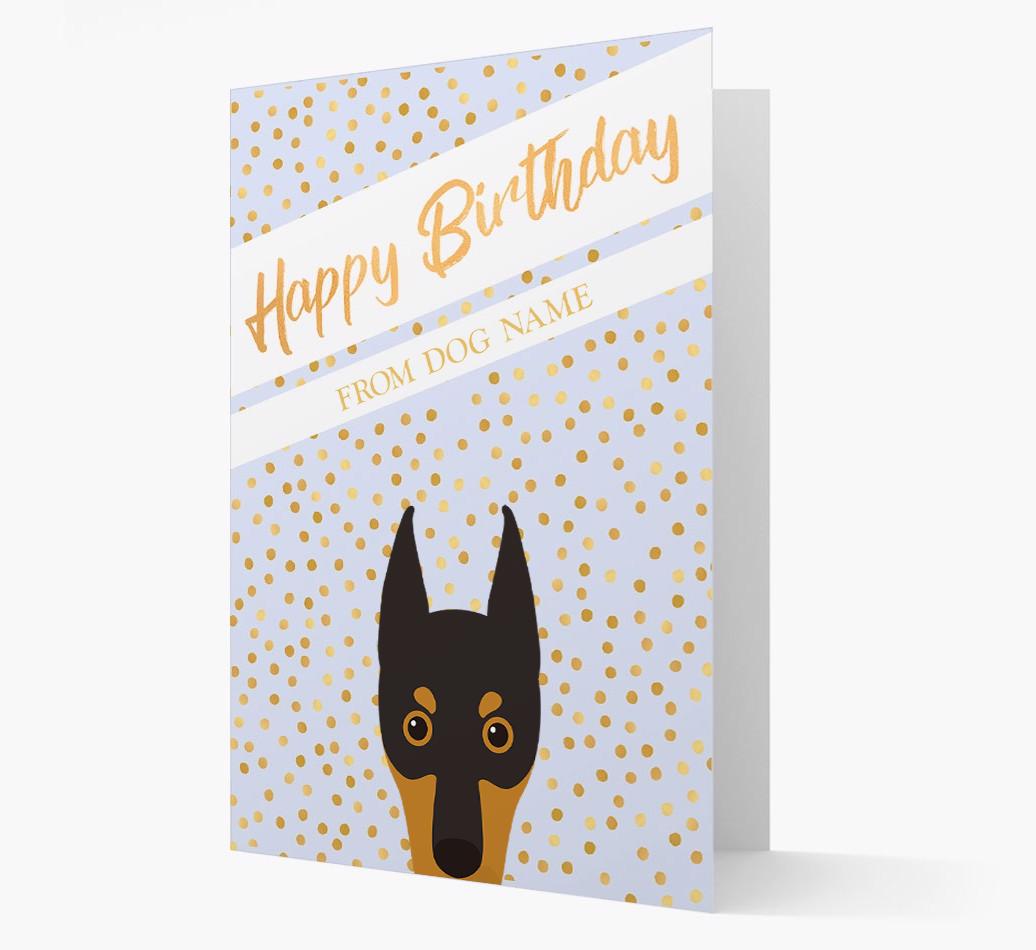 Personalized 'Happy Birthday' Gold Detail {breedFullName} Card