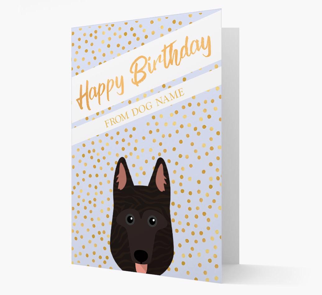 Personalized 'Happy Birthday' Gold Detail {breedFullName} Card