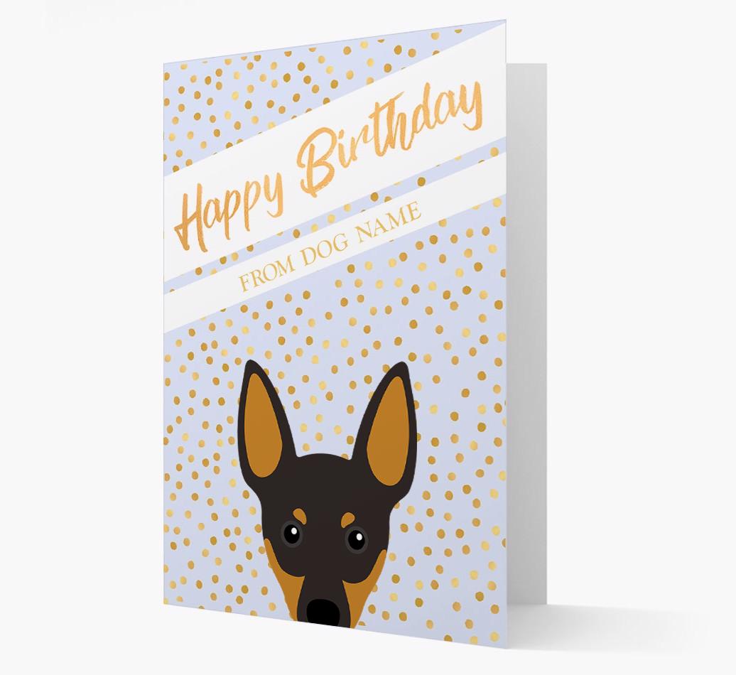 Personalized 'Happy Birthday' Gold Detail {breedFullName} Card