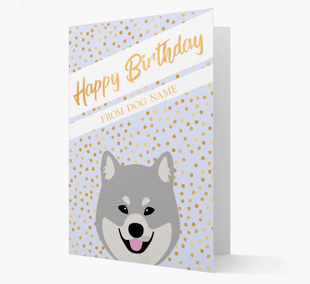 Personalized 'Happy Birthday' Gold Detail {breedFullName} Card
