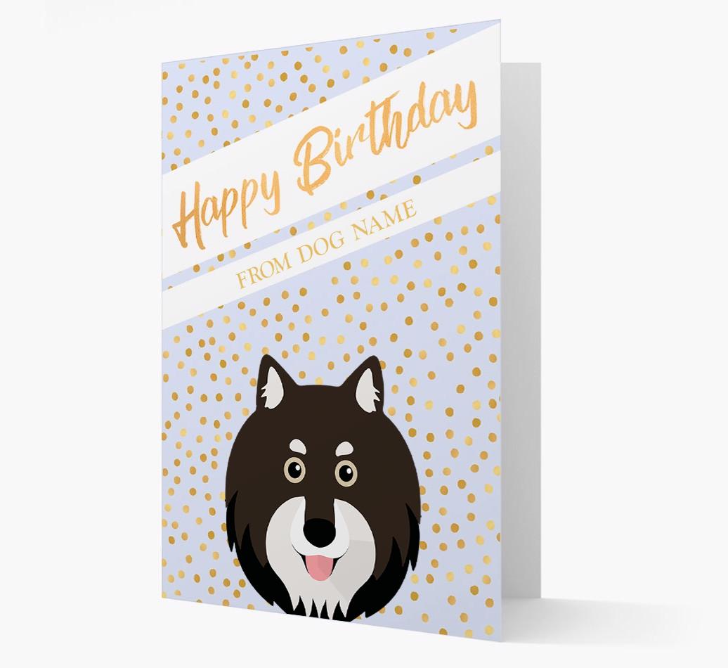 Personalized 'Happy Birthday' Gold Detail {breedFullName} Card