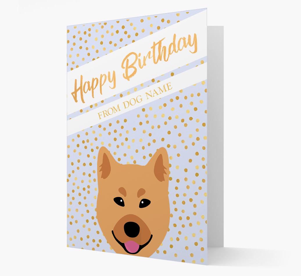 Personalized 'Happy Birthday' Gold Detail {breedFullName} Card