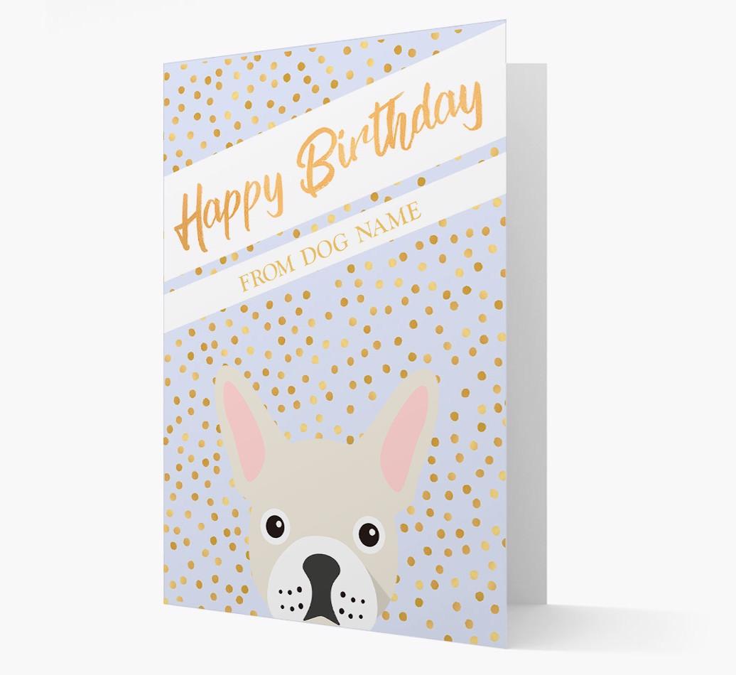 Personalized 'Happy Birthday' Gold Detail {breedFullName} Card