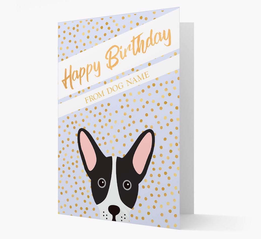 Personalized 'Happy Birthday' Gold Detail {breedFullName} Card
