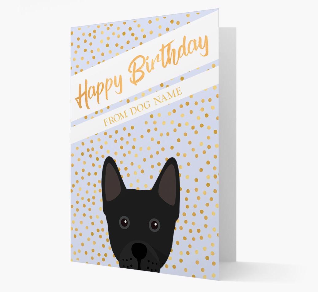 Personalized 'Happy Birthday' Gold Detail {breedFullName} Card