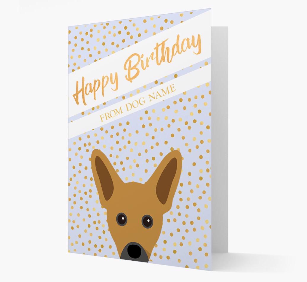 Personalized 'Happy Birthday' Gold Detail {breedFullName} Card