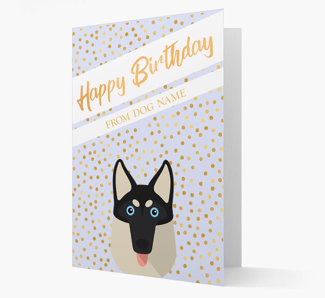 Personalized 'Happy Birthday' Gold Detail {breedFullName} Card