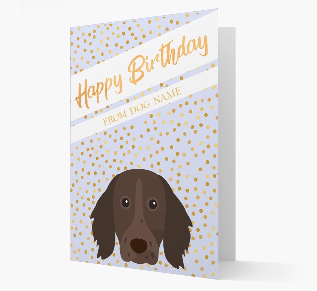 Personalized 'Happy Birthday' Gold Detail {breedFullName} Card