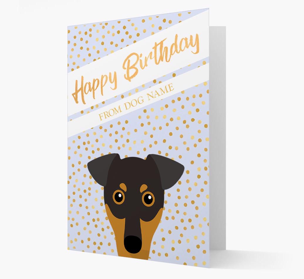Personalized 'Happy Birthday' Gold Detail {breedFullName} Card