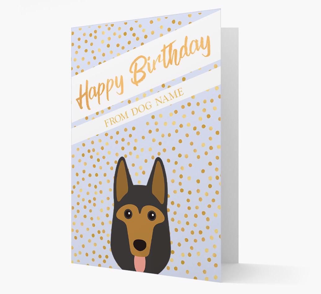 Personalized 'Happy Birthday' Gold Detail {breedFullName} Card