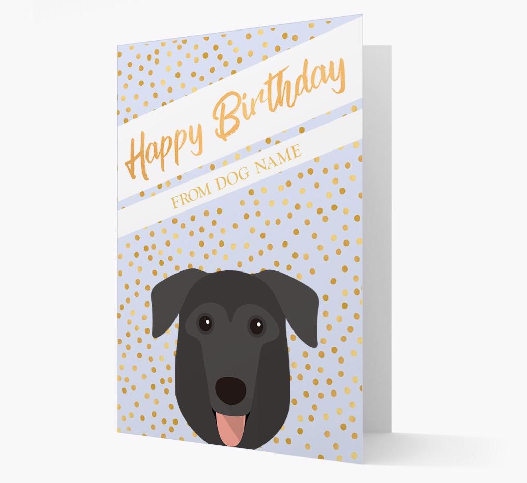 Personalized 'Happy Birthday' Gold Detail {breedFullName} Card