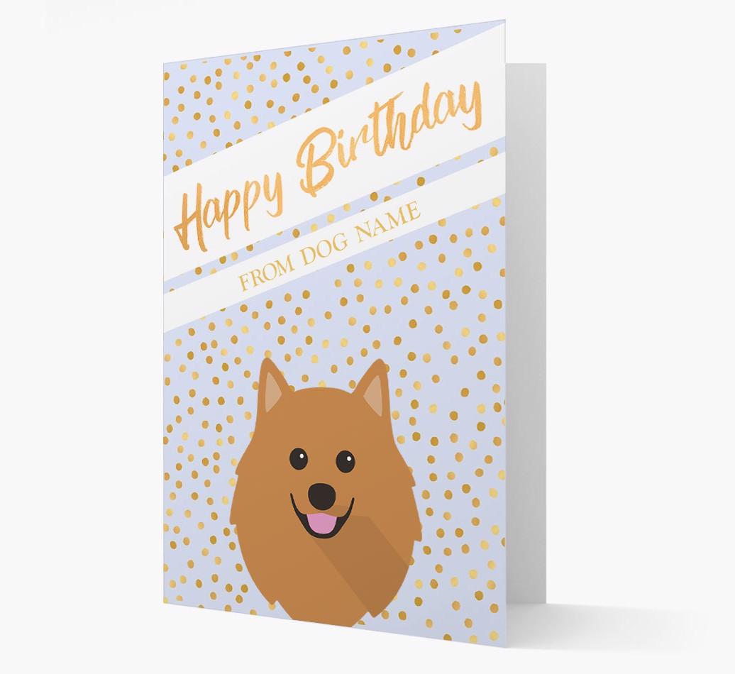 Personalized 'Happy Birthday' Gold Detail {breedFullName} Card