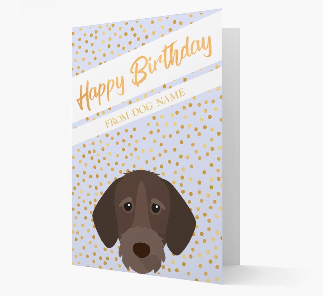 Personalized 'Happy Birthday' Gold Detail {breedFullName} Card