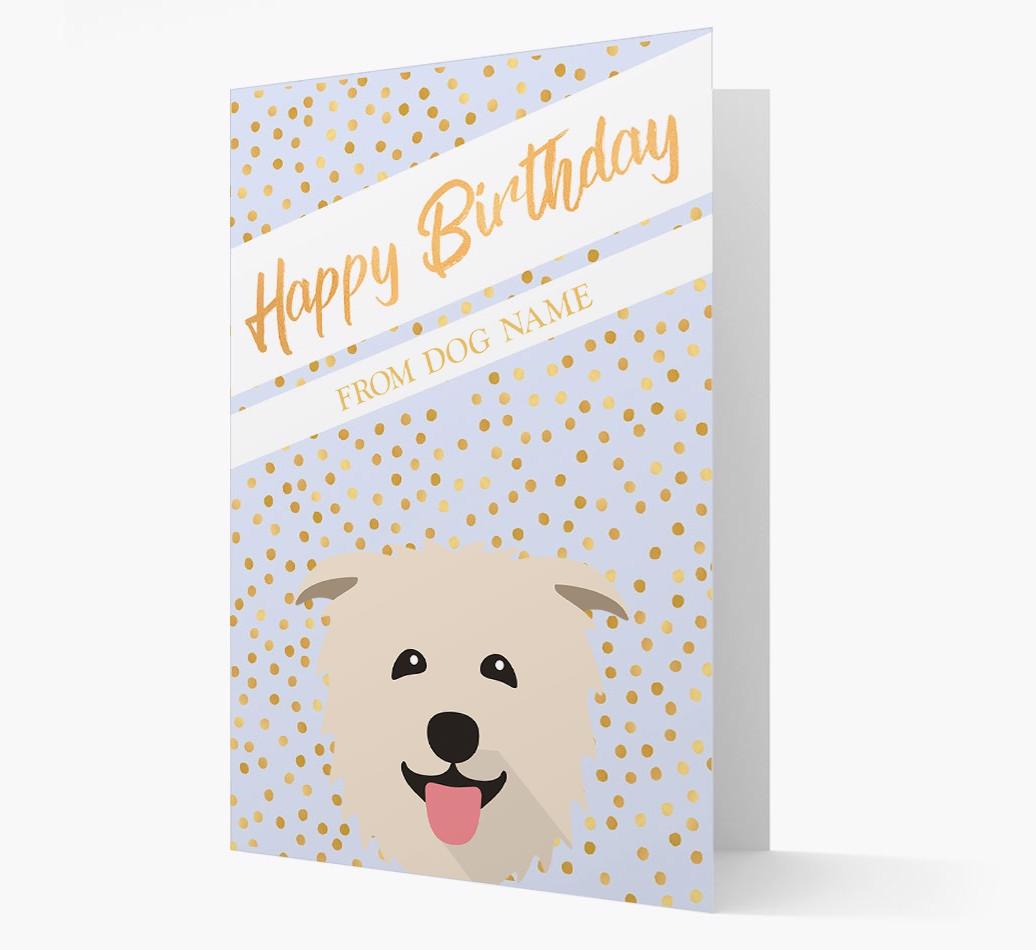 Personalized 'Happy Birthday' Gold Detail {breedFullName} Card