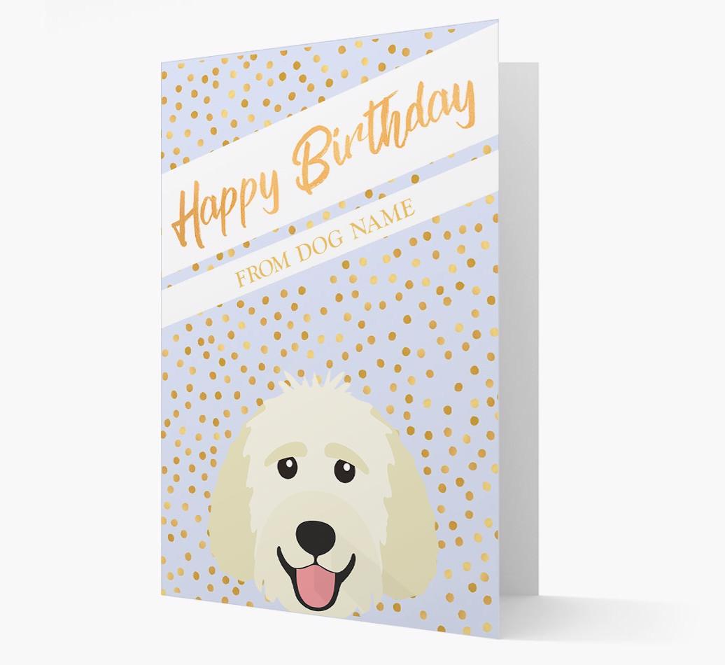 Personalized 'Happy Birthday' Gold Detail {breedFullName} Card