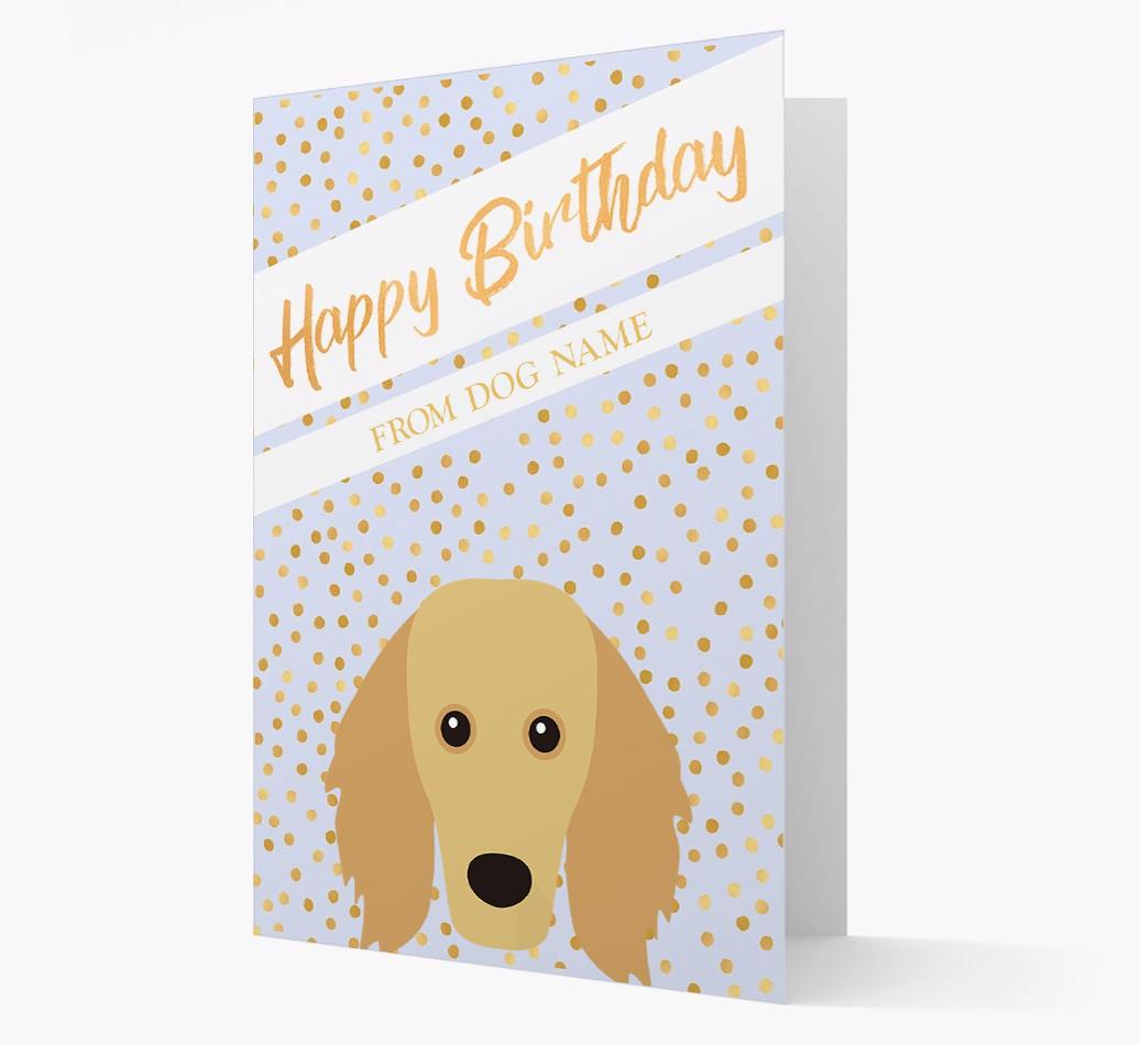 Personalized 'Happy Birthday' Gold Detail {breedFullName} Card