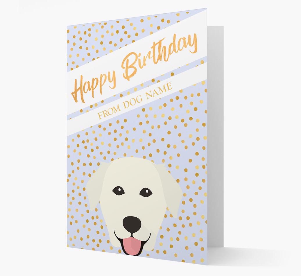 Personalized 'Happy Birthday' Gold Detail {breedFullName} Card