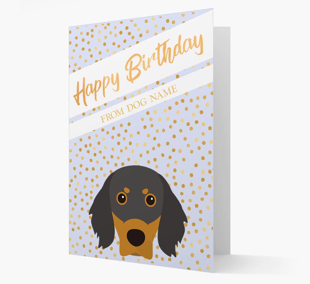 Personalized 'Happy Birthday' Gold Detail {breedFullName} Card