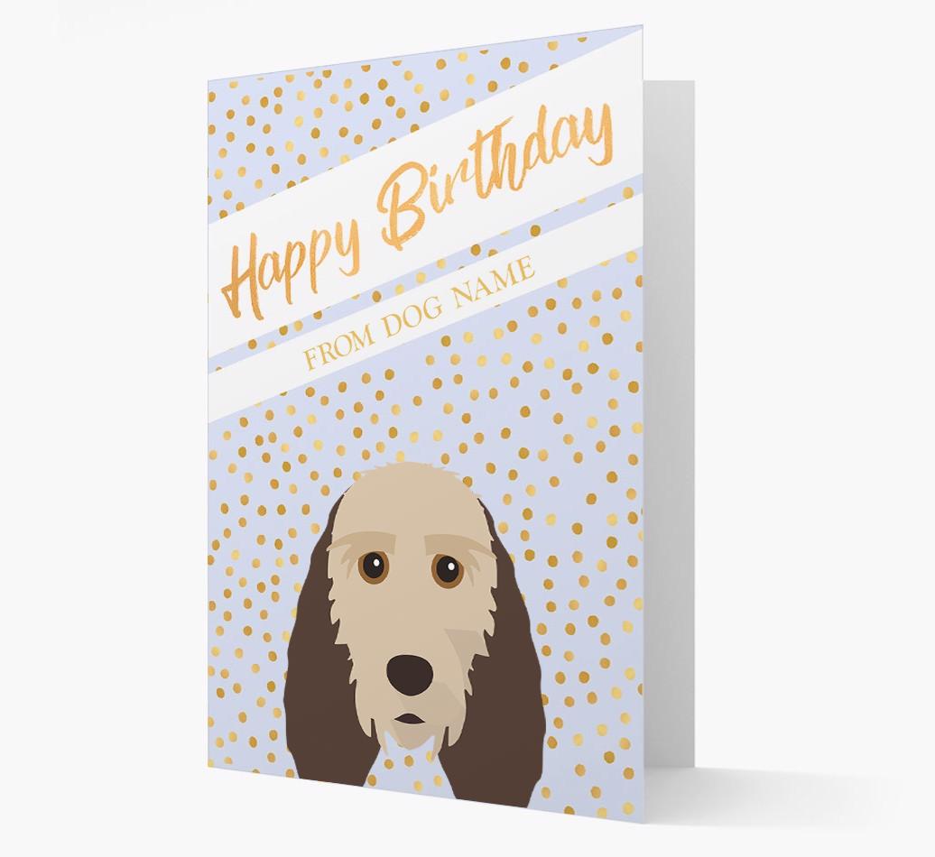 Personalized 'Happy Birthday' Gold Detail {breedFullName} Card
