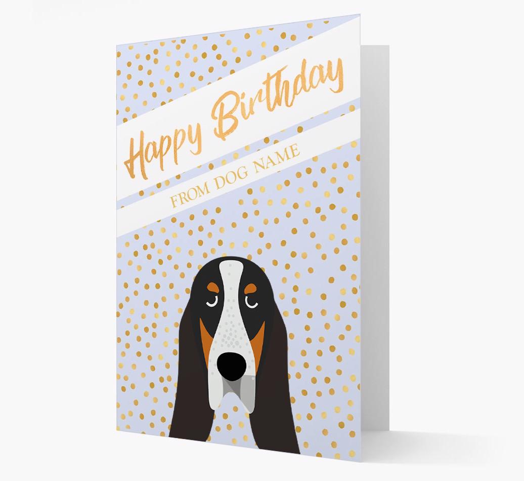Personalized 'Happy Birthday' Gold Detail {breedFullName} Card