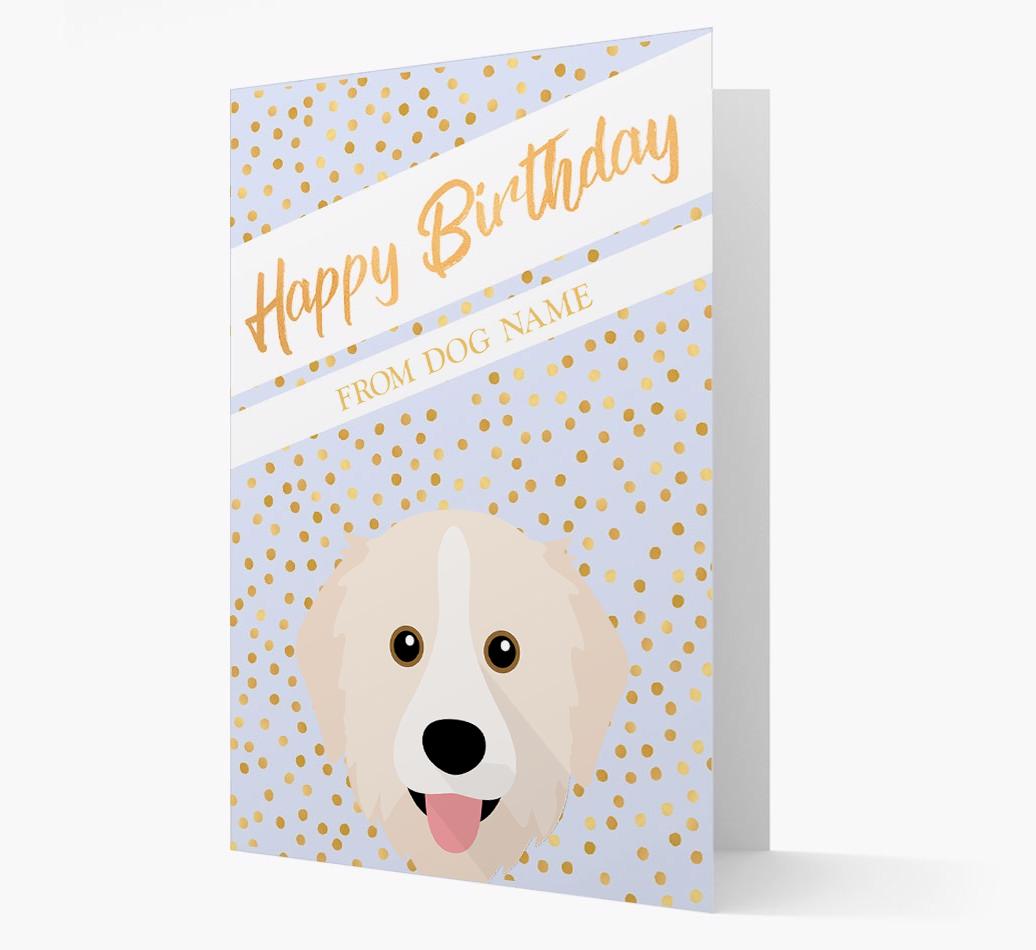 Personalised 'Happy Birthday' Gold Detail {breedFullName} Card