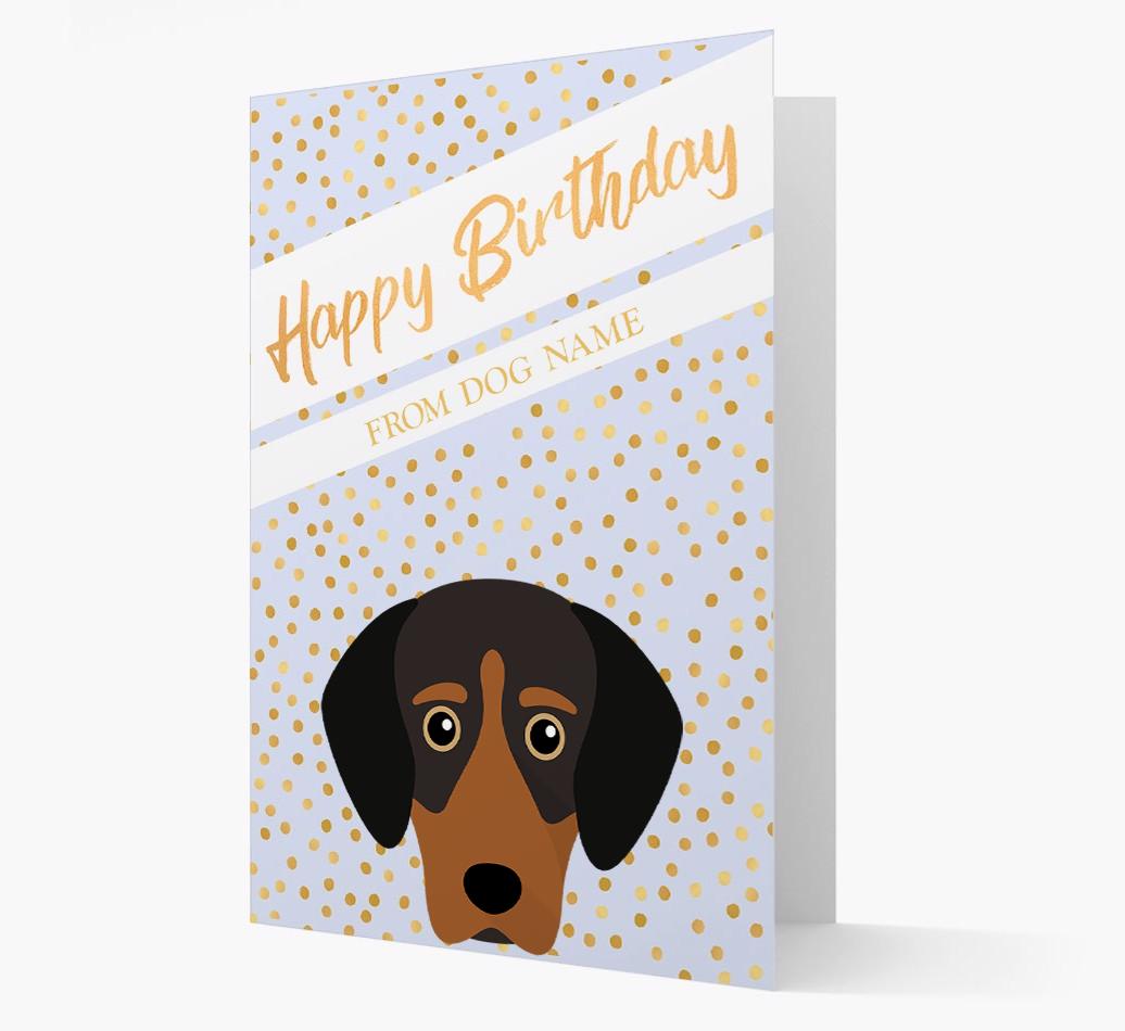 Personalized 'Happy Birthday' Gold Detail {breedFullName} Card