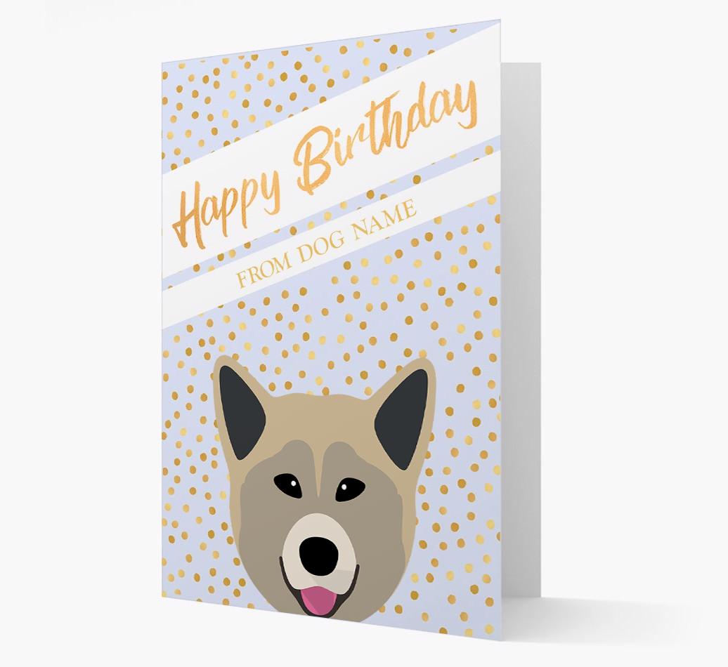 Personalized 'Happy Birthday' Gold Detail {breedFullName} Card