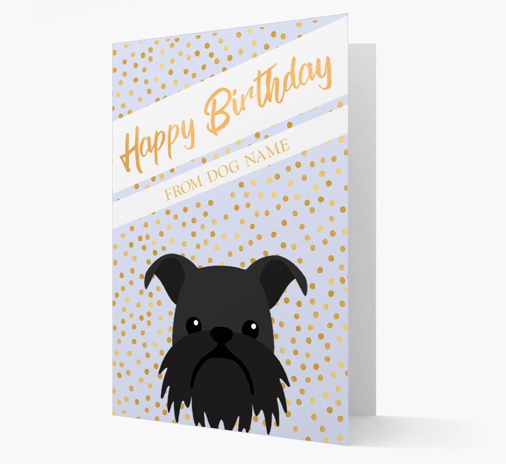 Personalized 'Happy Birthday' Gold Detail {breedFullName} Card