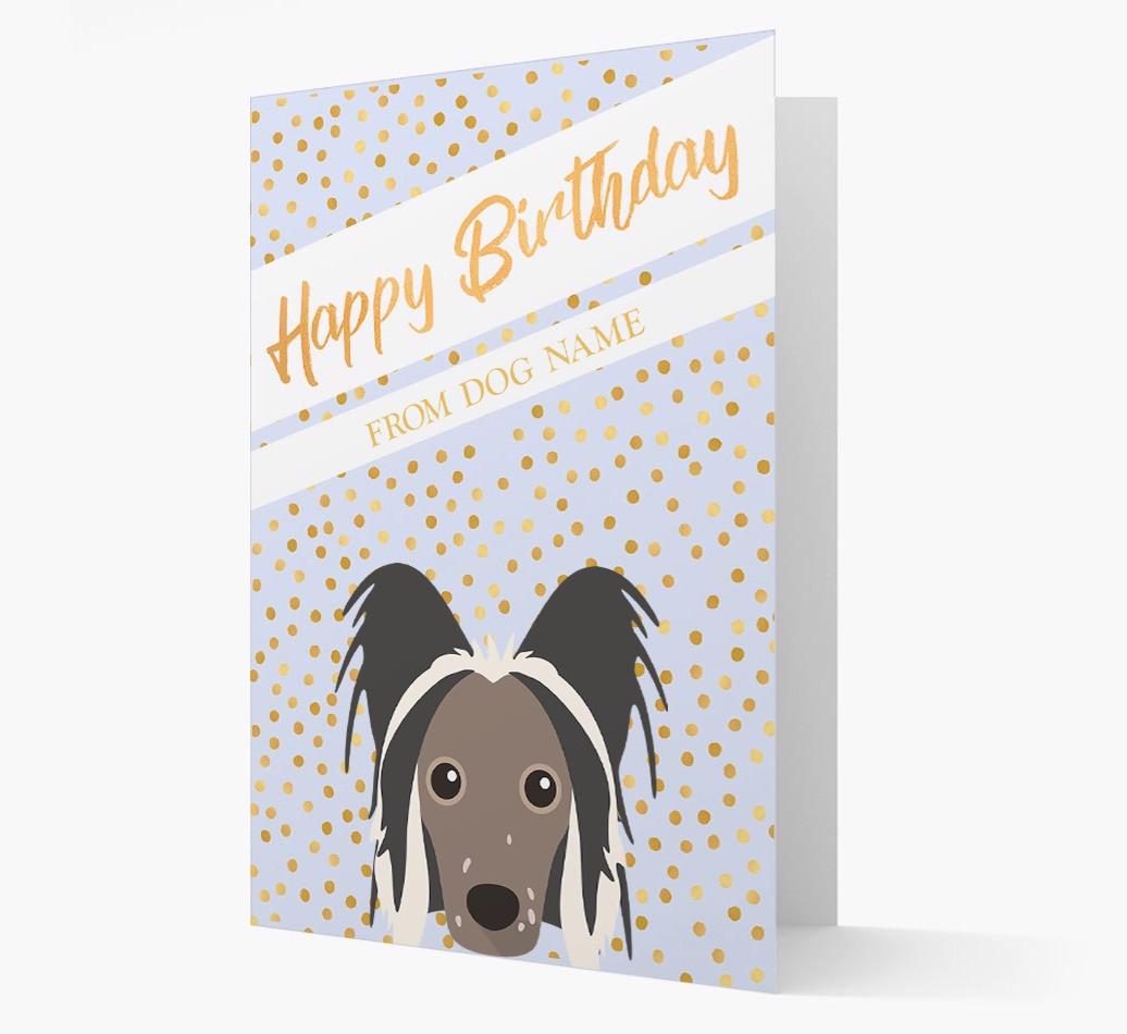 Personalized 'Happy Birthday' Gold Detail {breedFullName} Card