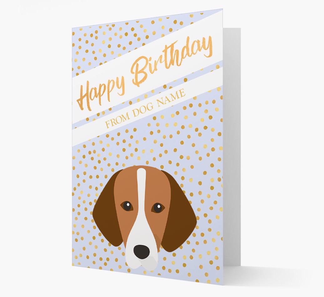 Personalized 'Happy Birthday' Gold Detail {breedFullName} Card