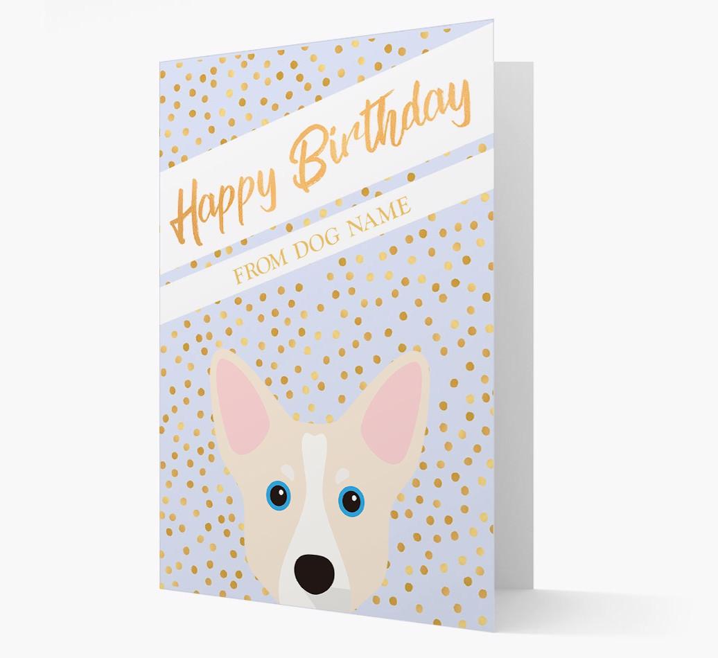Personalized 'Happy Birthday' Gold Detail {breedFullName} Card