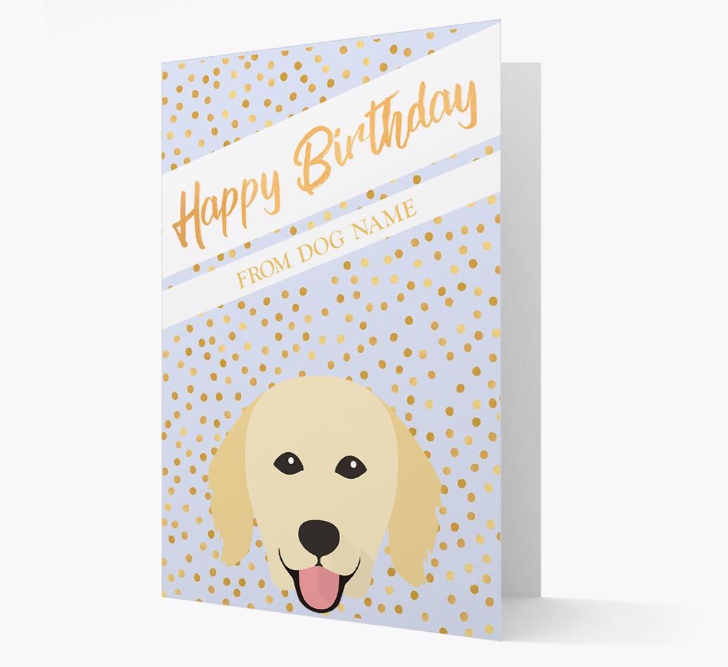 Personalized 'Happy Birthday' Gold Detail {breedFullName} Card